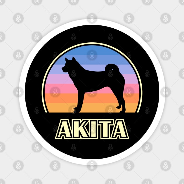 Akita Vintage Sunset Dog Magnet by millersye